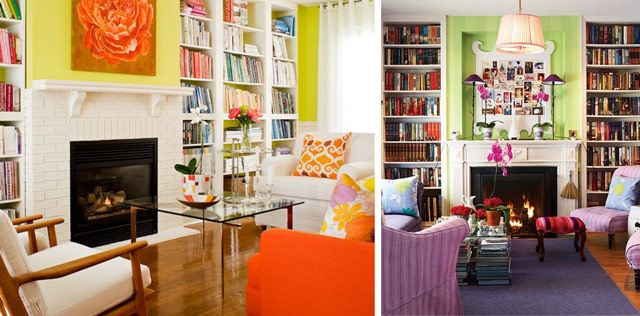 living Room book shelves ideas